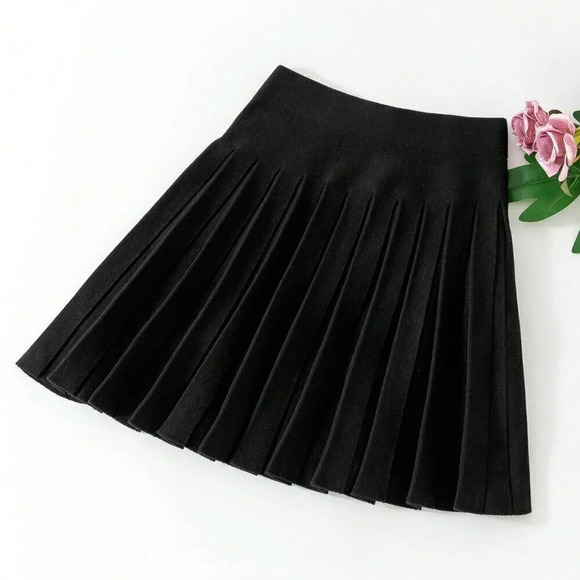 Black Casual Women's Mini Knit Skirt - Picture 1 of 6